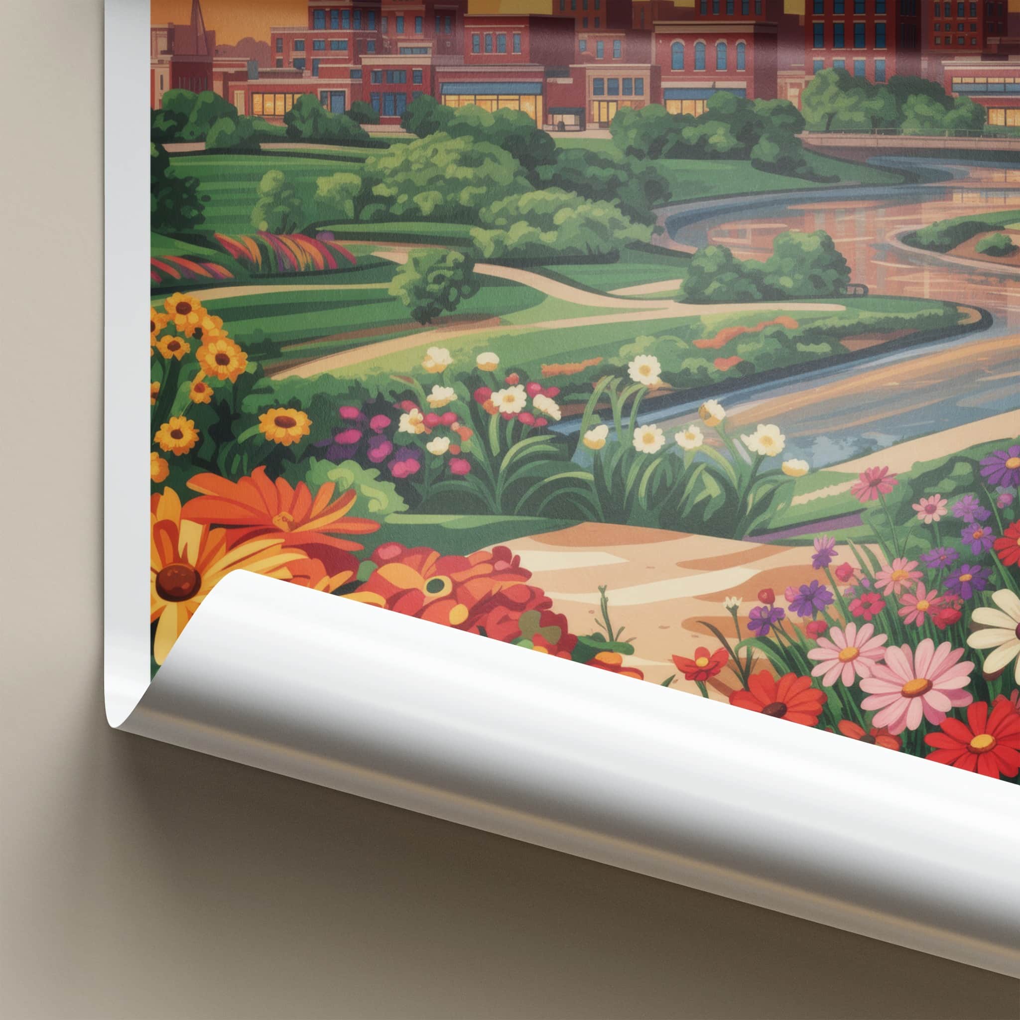 Iowa City Poster - Iowa Wall Art - Vibrant Floral City Home Decor