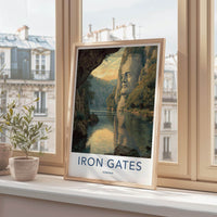 Iron Gates Poster - Romania Travel Art - Giant Rock Sculpture Home Decor