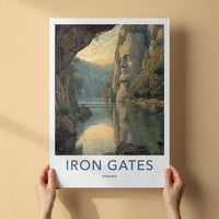 Iron Gates Poster - Romania Travel Art - Giant Rock Sculpture Home Decor