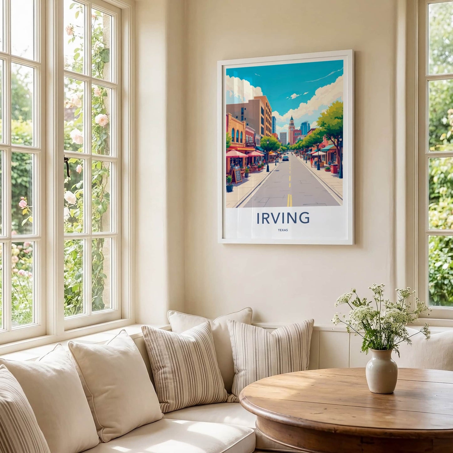 Irving Poster - Texas Travel Art - Vibrant City Street Home Decor