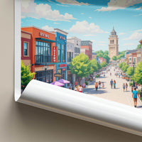 Irving Poster - Texas Travel Print - Historic Tower Plaza Wall Decor
