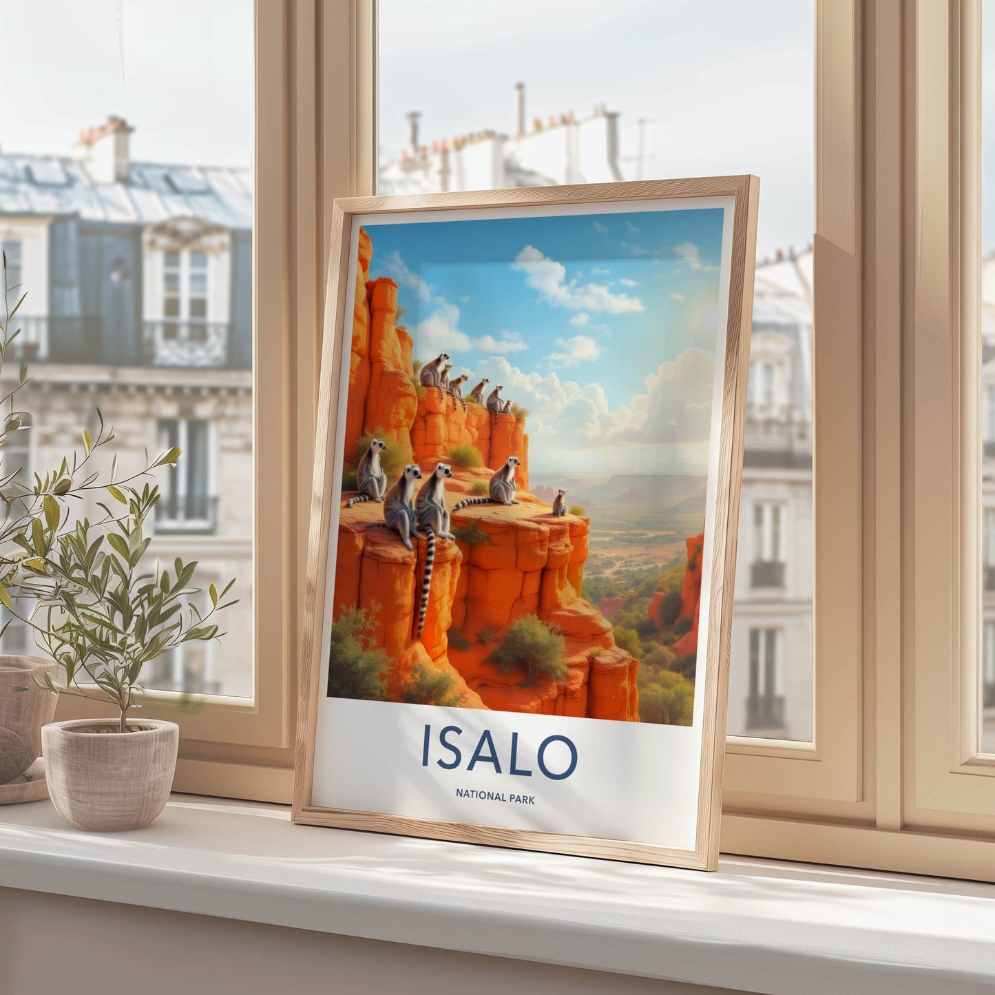 Isalo National Park Poster - Madagascar Travel Art - Lemurs Rocky Vista Home Decor