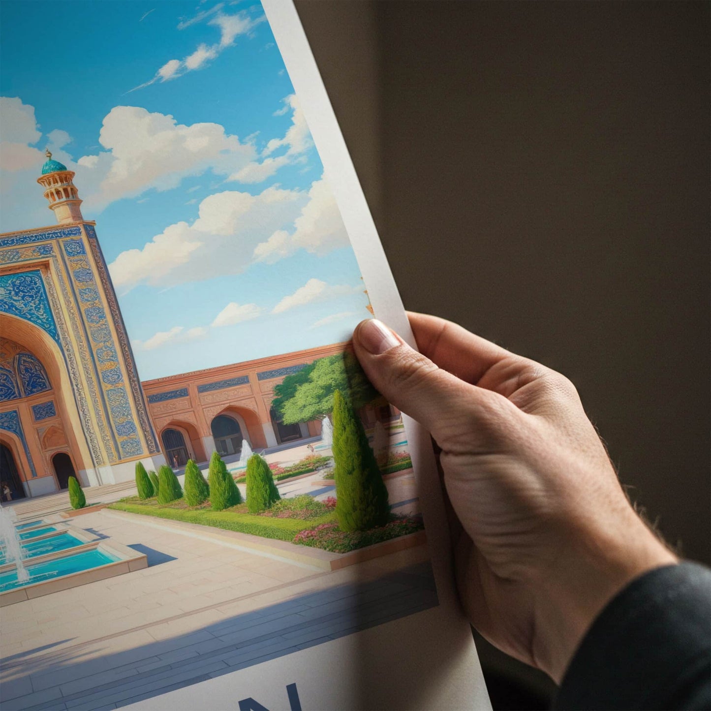 Isfahan Poster - Iran Travel Art - Grand Mosque Courtyard Wall Decor
