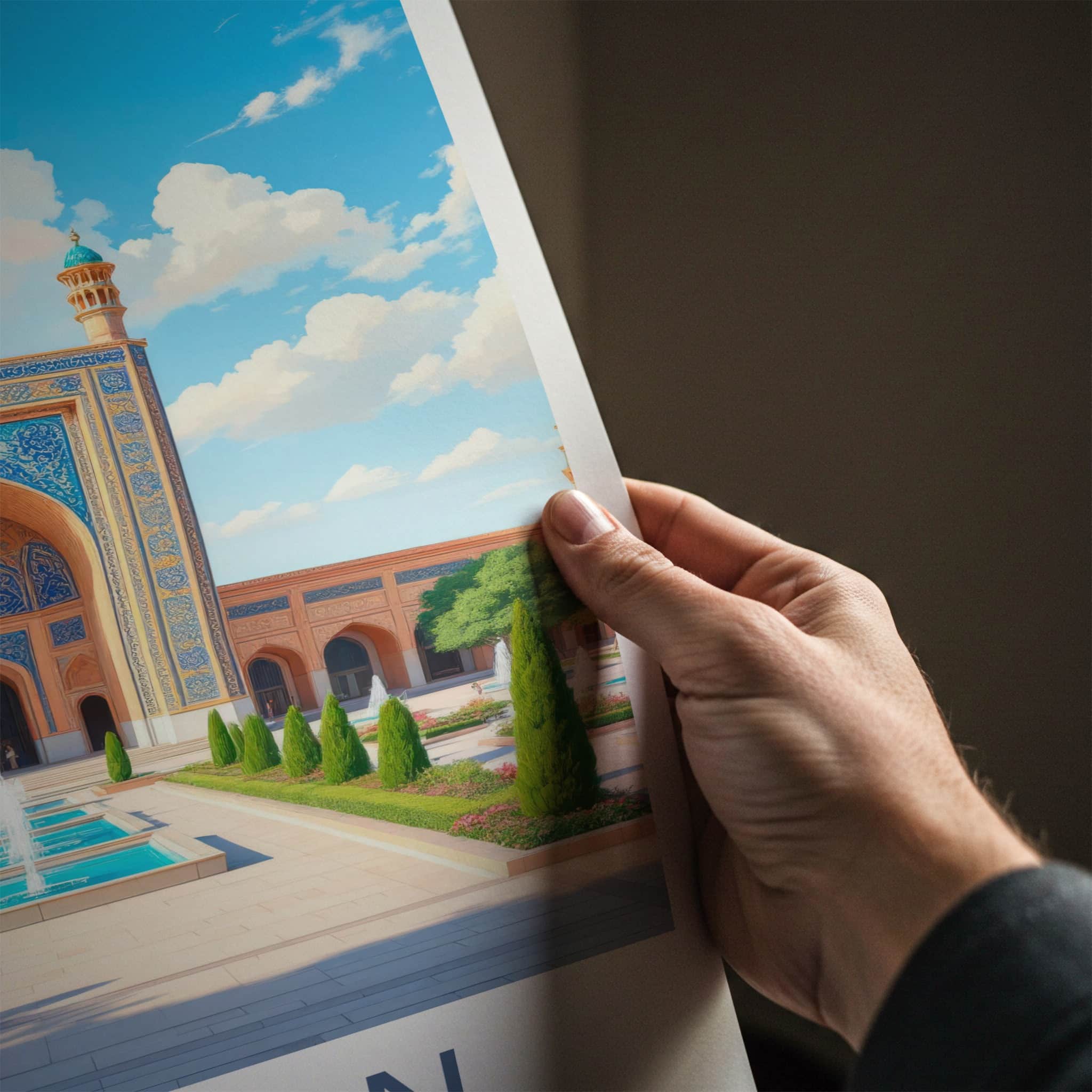 Isfahan Poster - Iran Travel Art - Grand Mosque Courtyard Wall Decor