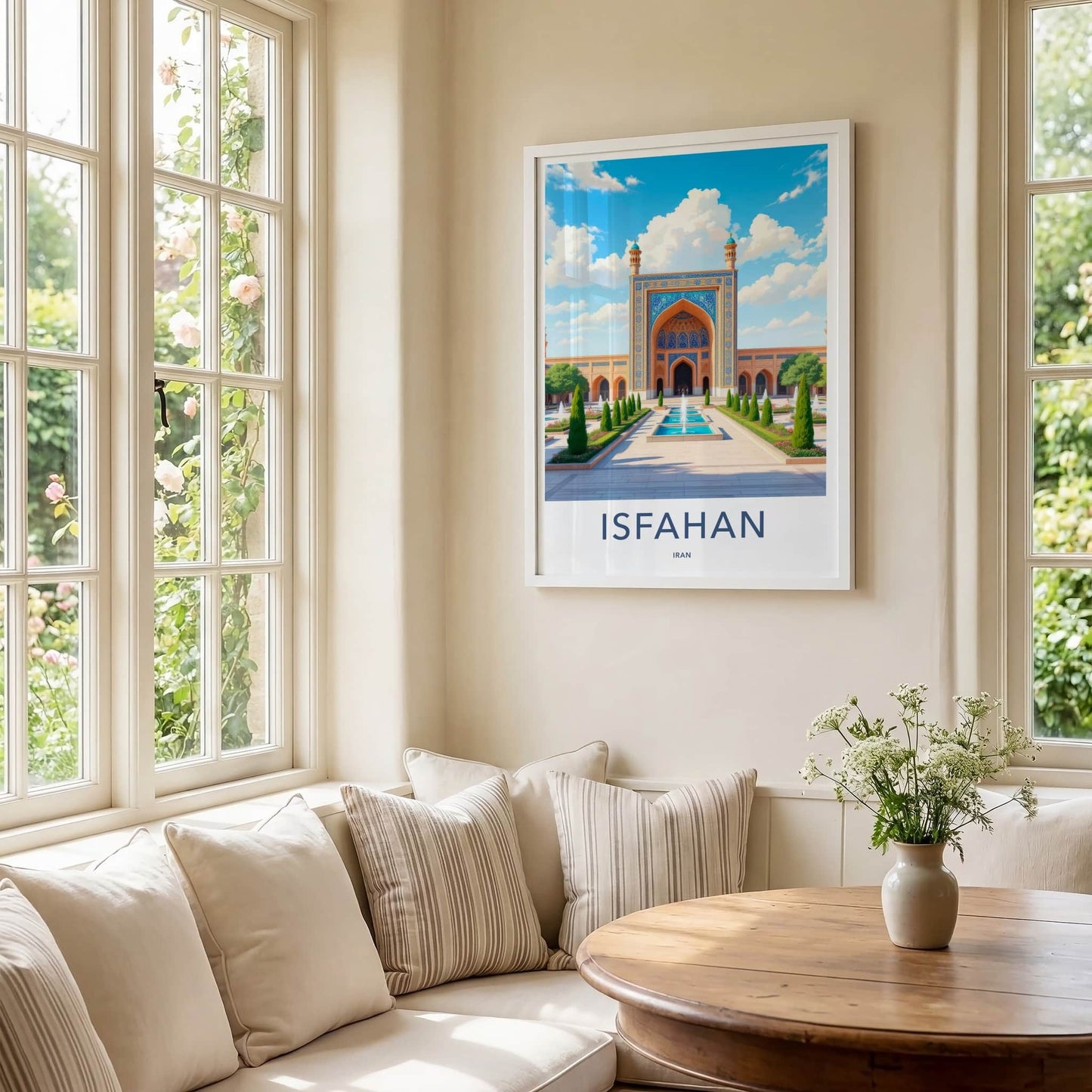 Isfahan Poster - Iran Travel Art - Grand Mosque Courtyard Wall Decor