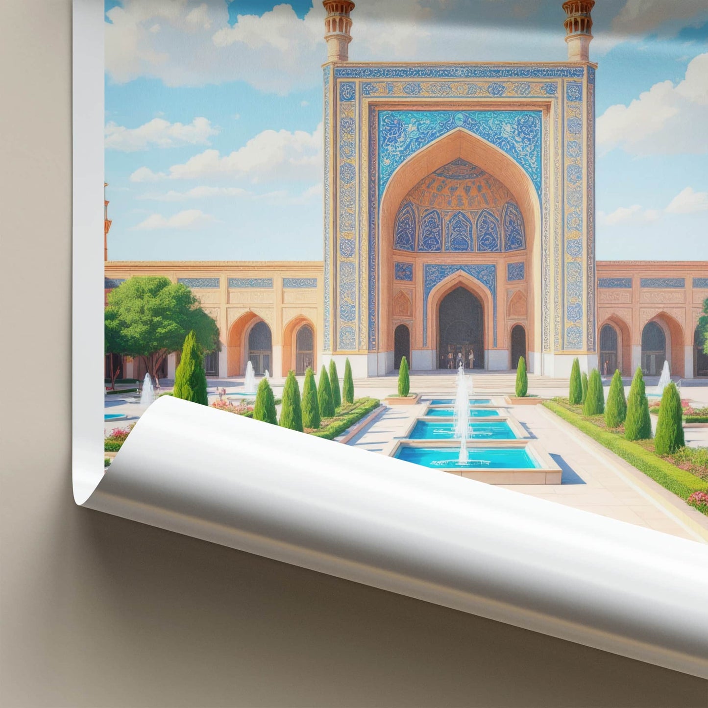 Isfahan Poster - Iran Travel Art - Grand Mosque Courtyard Wall Decor
