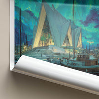 Ishavskatedralen Poster - Norway Travel Art - Arctic Church Aurora Wall Decor