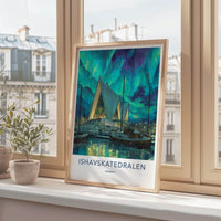 Ishavskatedralen Poster - Norway Travel Art - Arctic Church Aurora Wall Decor