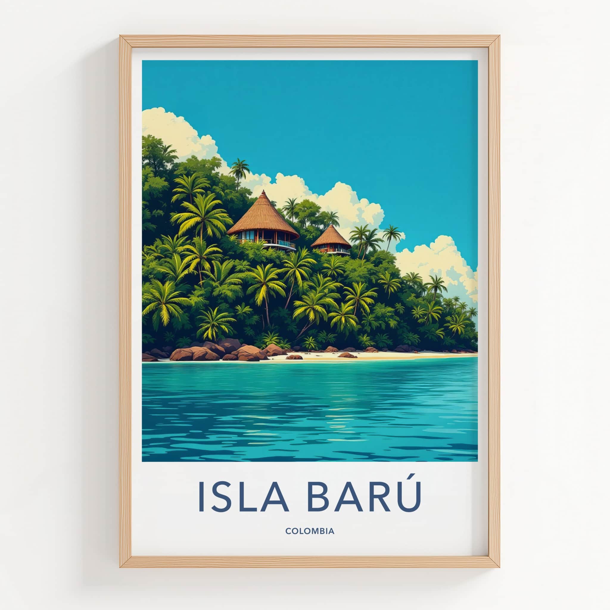 Isla Baru Poster - Colombia Travel Art - Tropical Island Retreat Home Decor