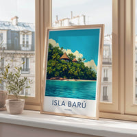 Isla Baru Poster - Colombia Travel Art - Tropical Island Retreat Home Decor