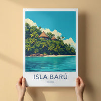 Isla Baru Poster - Colombia Travel Art - Tropical Island Retreat Home Decor