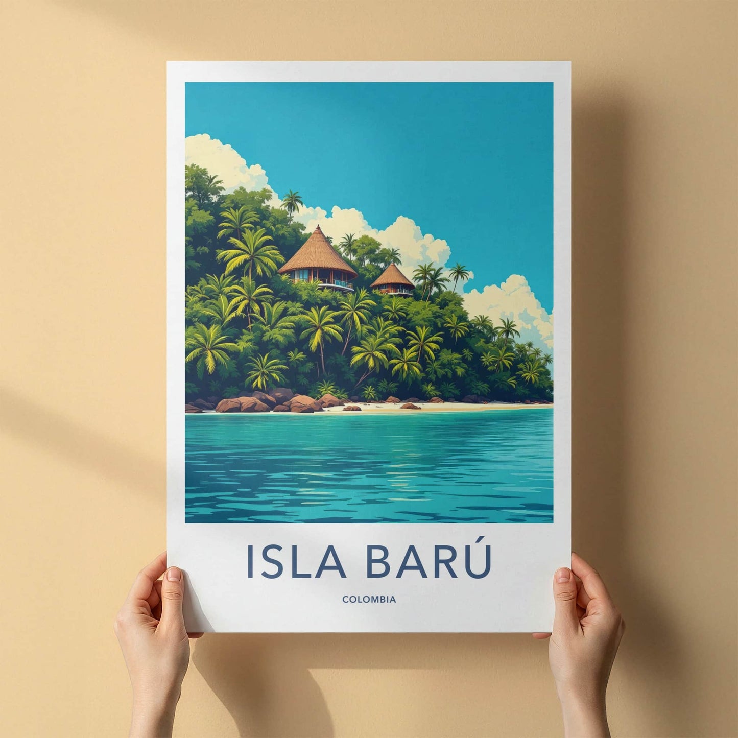 Isla Baru Poster - Colombia Travel Art - Tropical Island Retreat Home Decor