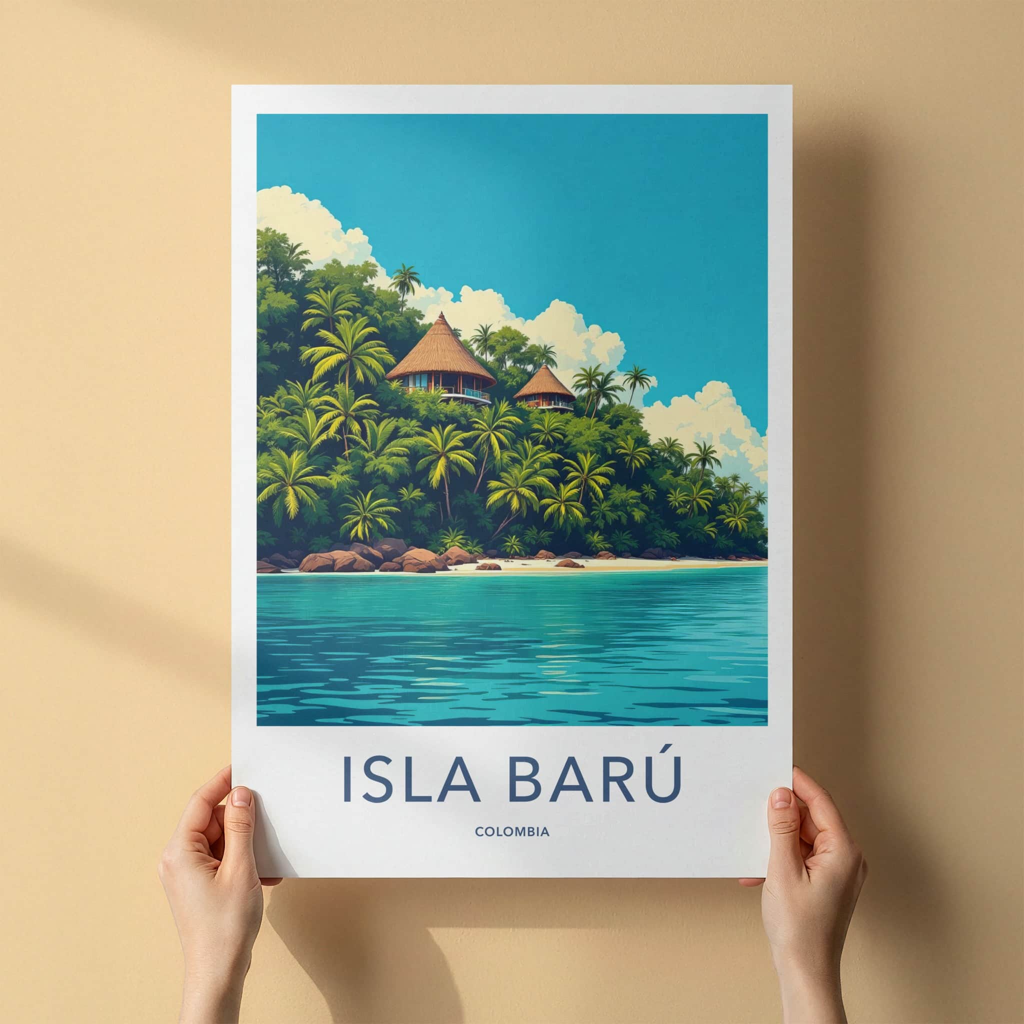 Isla Baru Poster - Colombia Travel Art - Tropical Island Retreat Home Decor