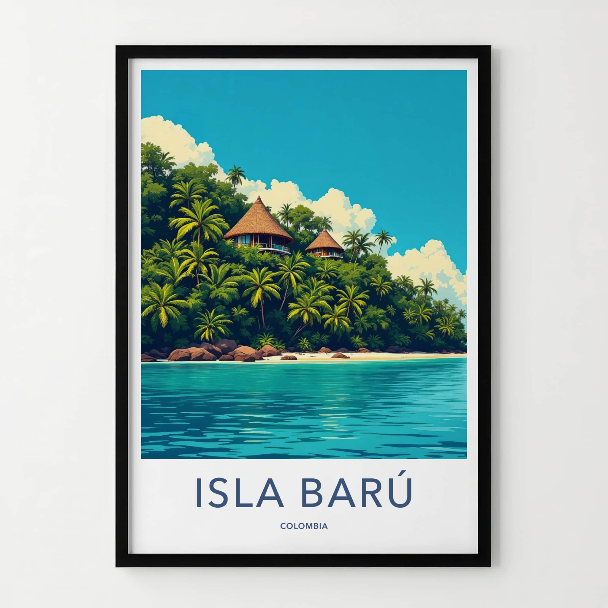 Isla Baru Poster - Colombia Travel Art - Tropical Island Retreat Home Decor