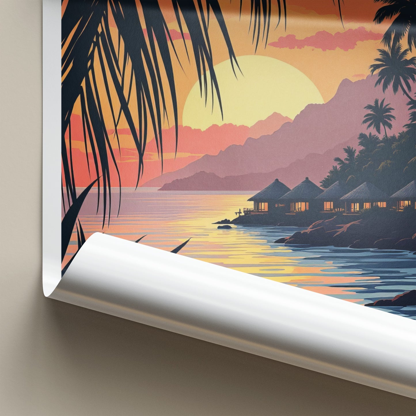 Isla Baru Poster - Colombia Travel Art - Tropical Island Sunset Home Decor
