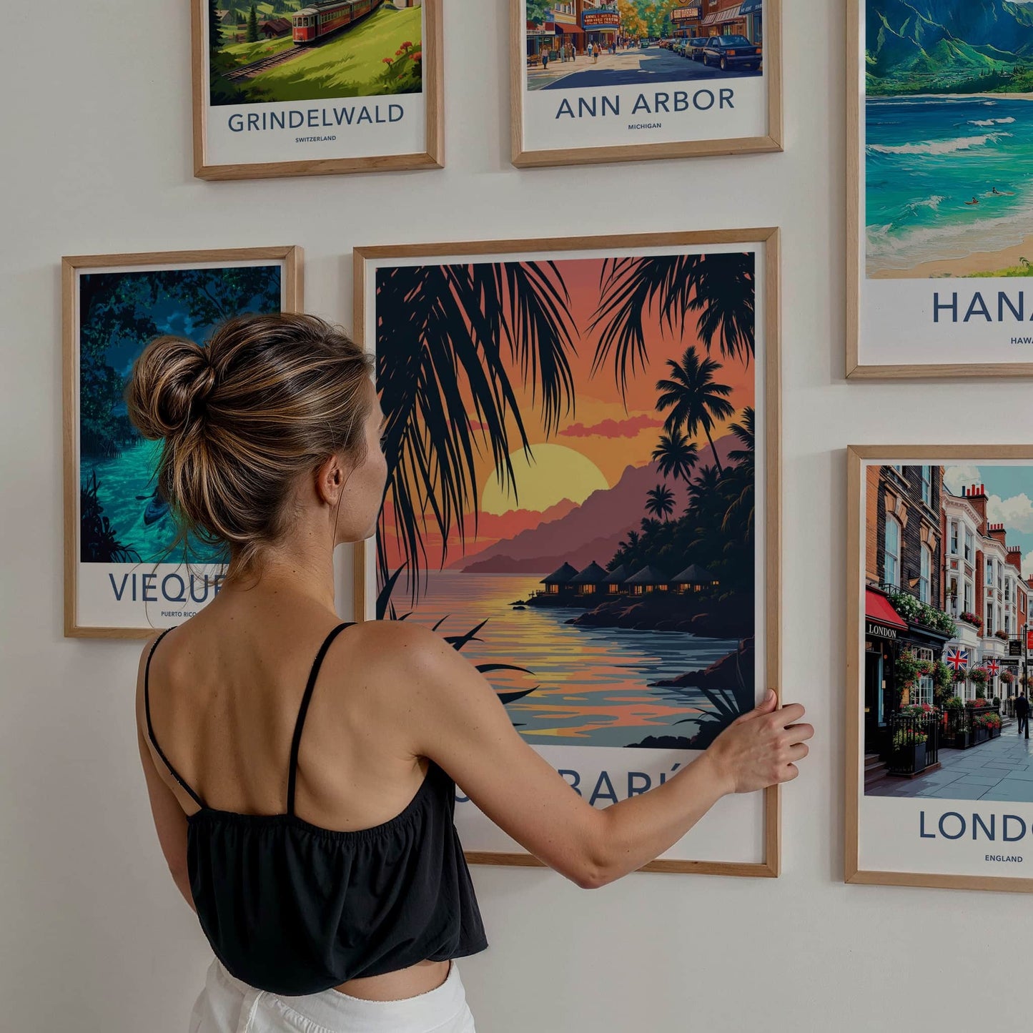 Isla Baru Poster - Colombia Travel Art - Tropical Island Sunset Home Decor