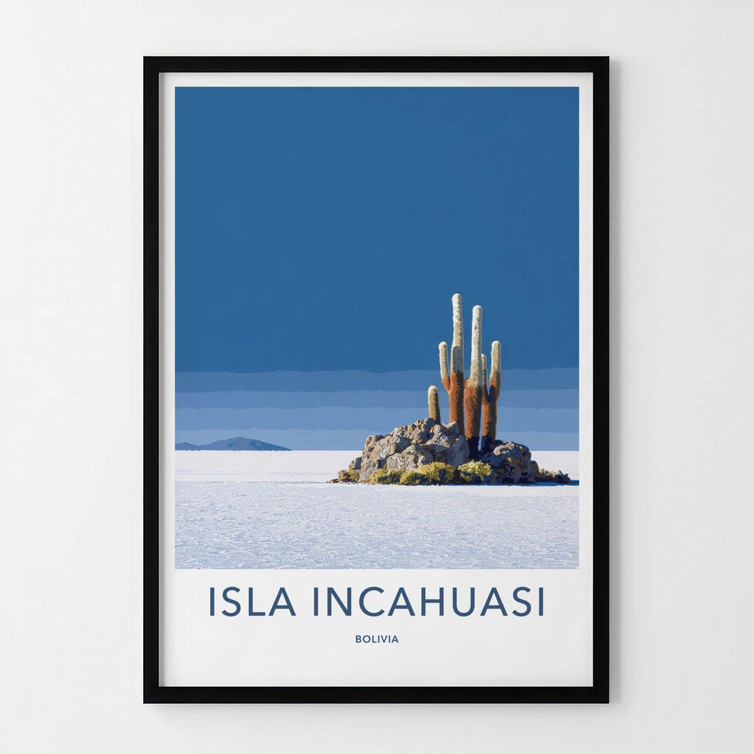 Isla Incahuasi Poster - Bolivia Travel Art - Rocky Island Cactus Home Decor