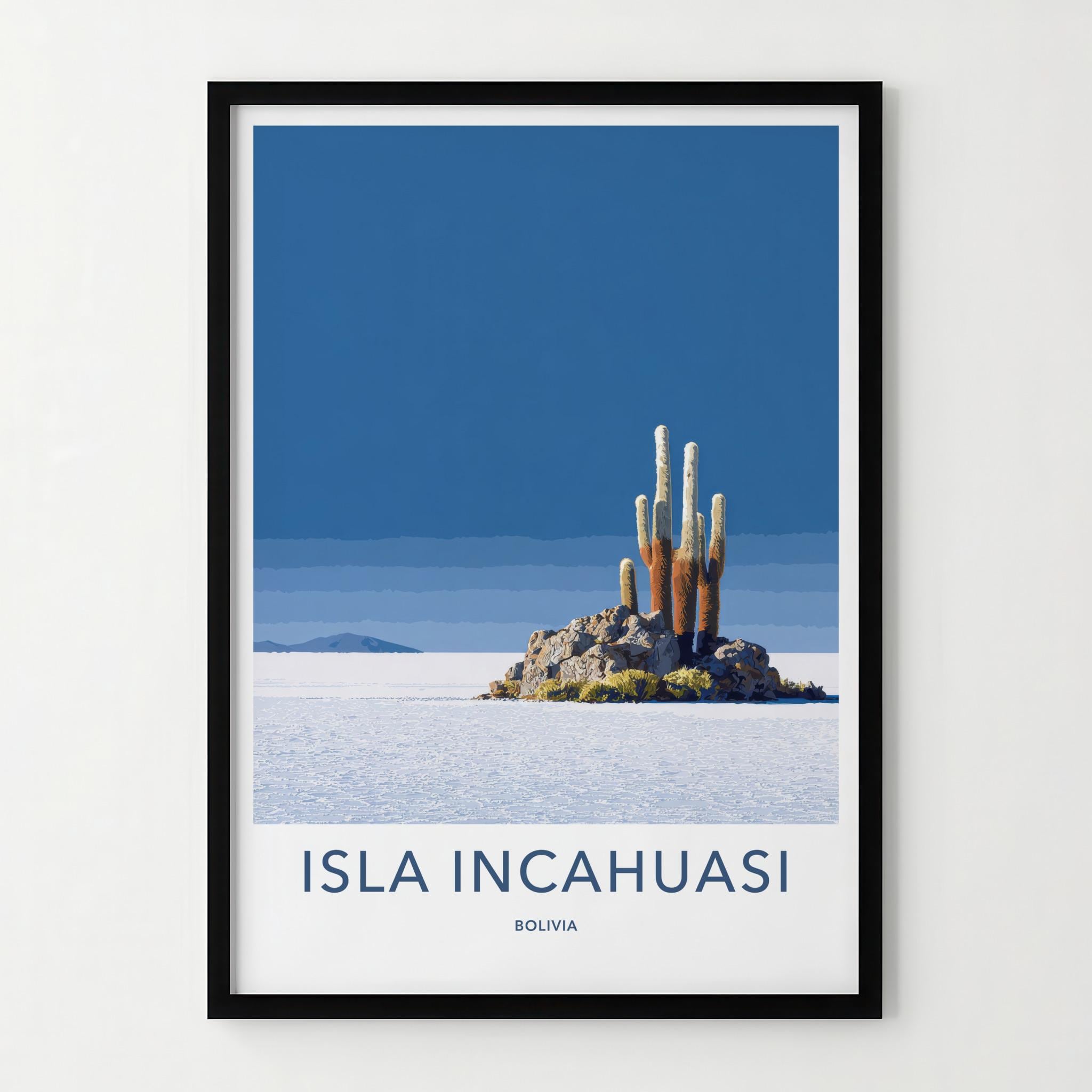 Isla Incahuasi Poster - Bolivia Travel Art - Rocky Island Cactus Home Decor