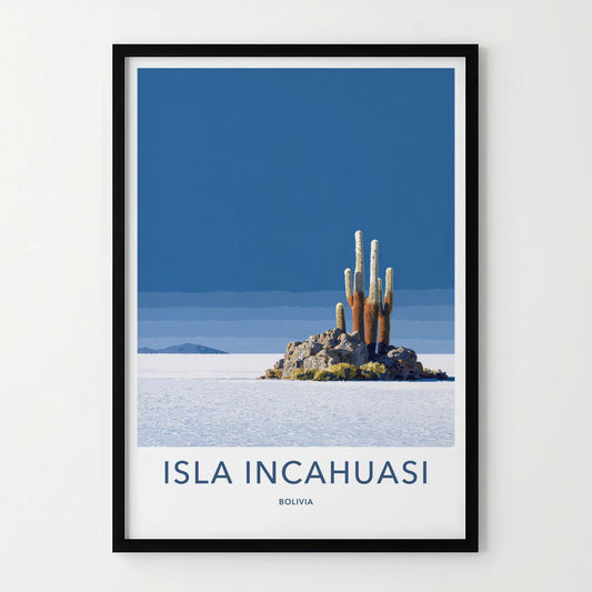 Isla Incahuasi Poster - Bolivia Travel Art - Rocky Island Cactus Home Decor