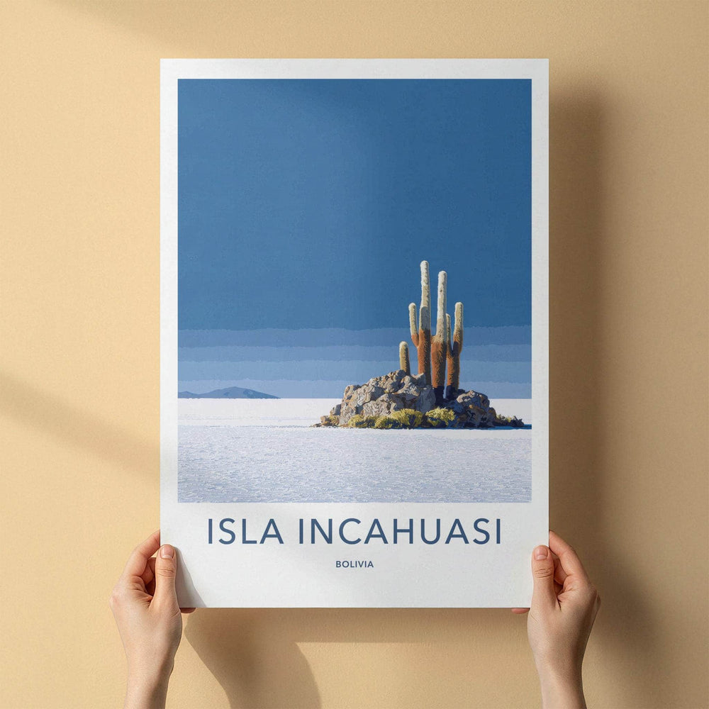 Isla Incahuasi Poster - Bolivia Travel Art - Rocky Island Cactus Home Decor