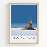Isla Incahuasi Poster - Bolivia Travel Art - Rocky Island Cactus Home Decor
