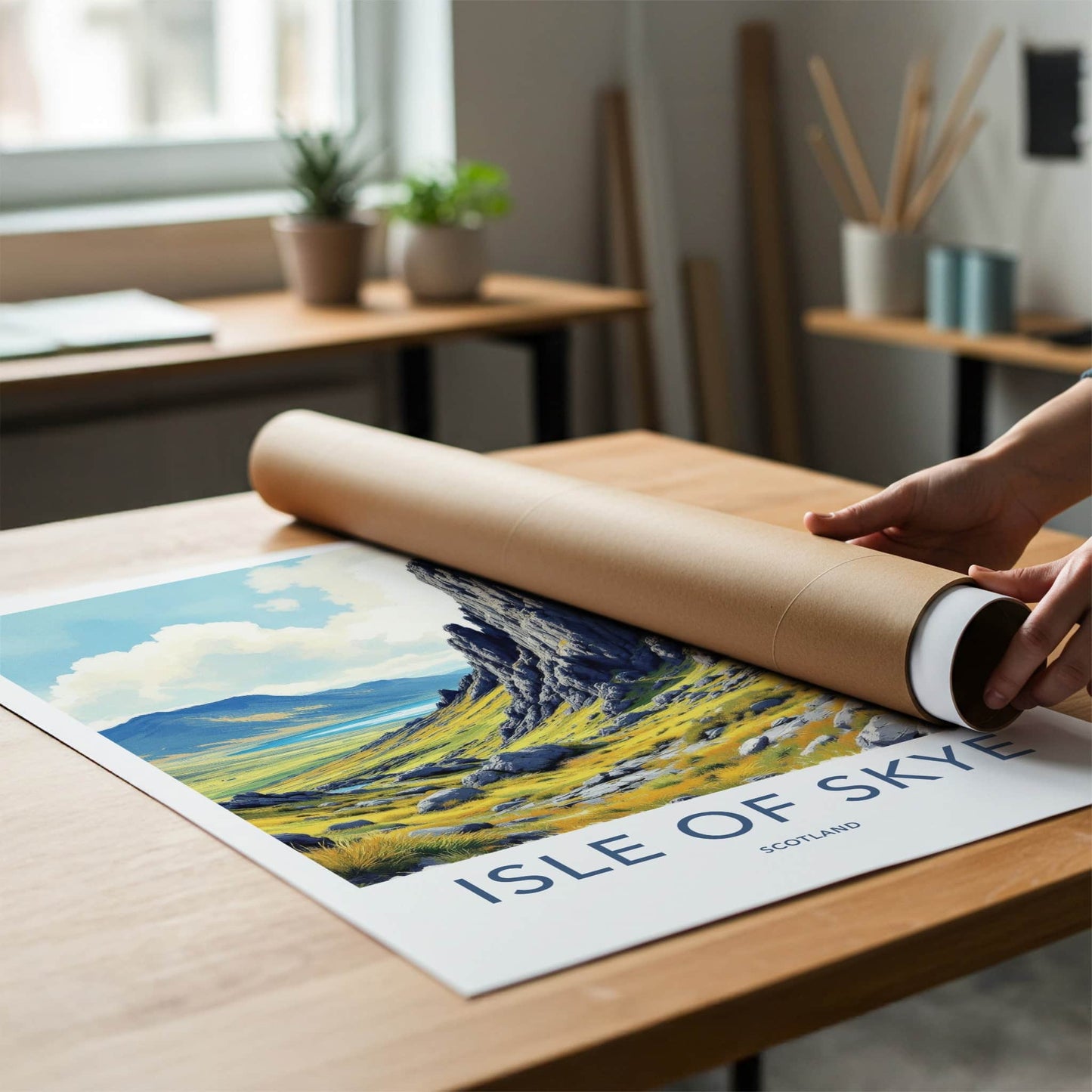 Isle Of Skye Poster - Scotland Travel Art - Dramatic Rock Formation Wall Decor