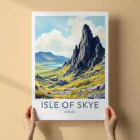 Isle Of Skye Poster - Scotland Travel Art - Dramatic Rock Formation Wall Decor
