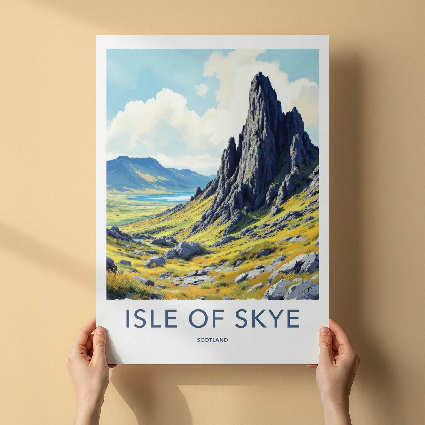 Isle Of Skye Poster - Scotland Travel Art - Dramatic Rock Formation Wall Decor