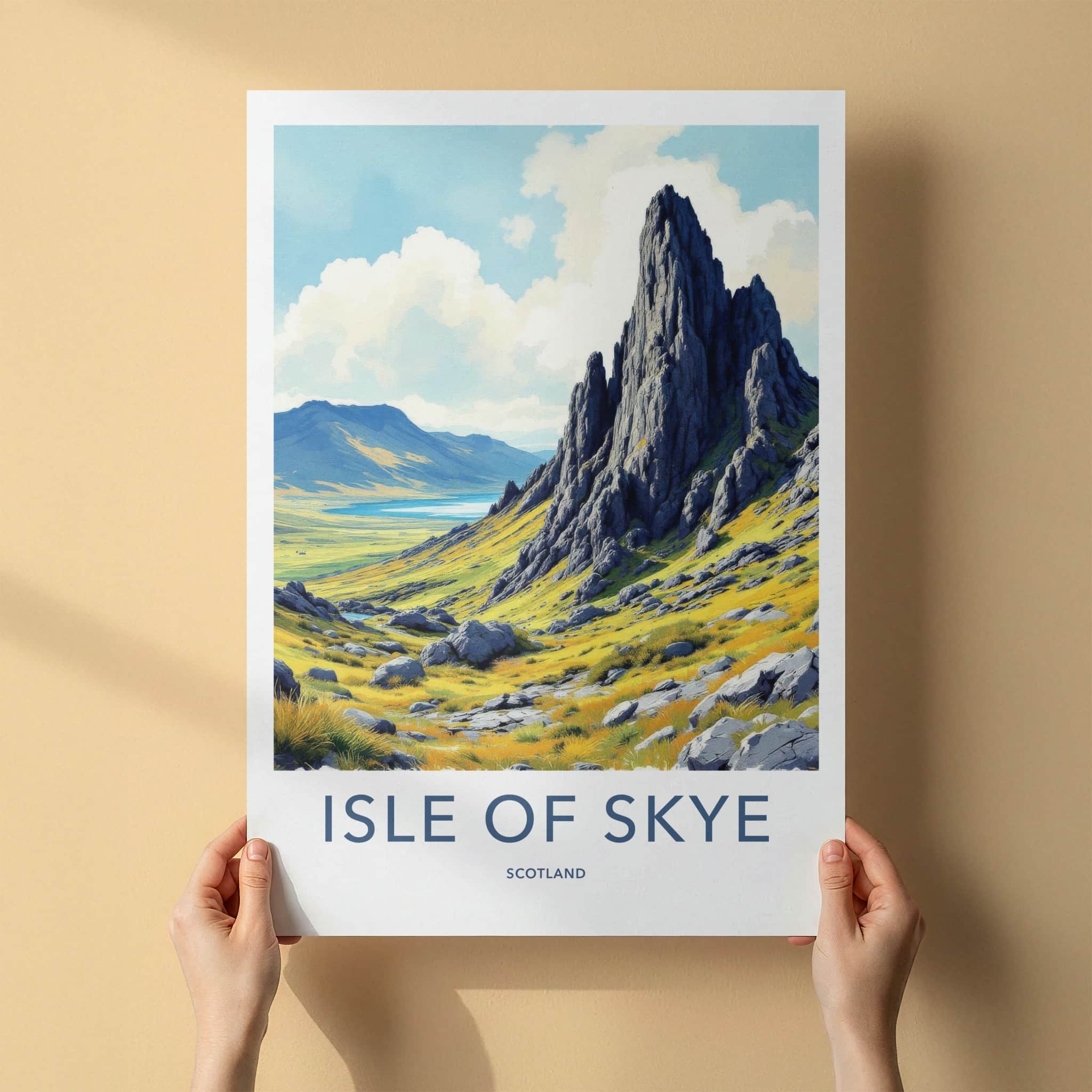 Isle Of Skye Poster - Scotland Travel Art - Dramatic Rock Formation Wall Decor