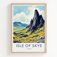 Isle Of Skye Poster - Scotland Travel Art - Dramatic Rock Formation Wall Decor