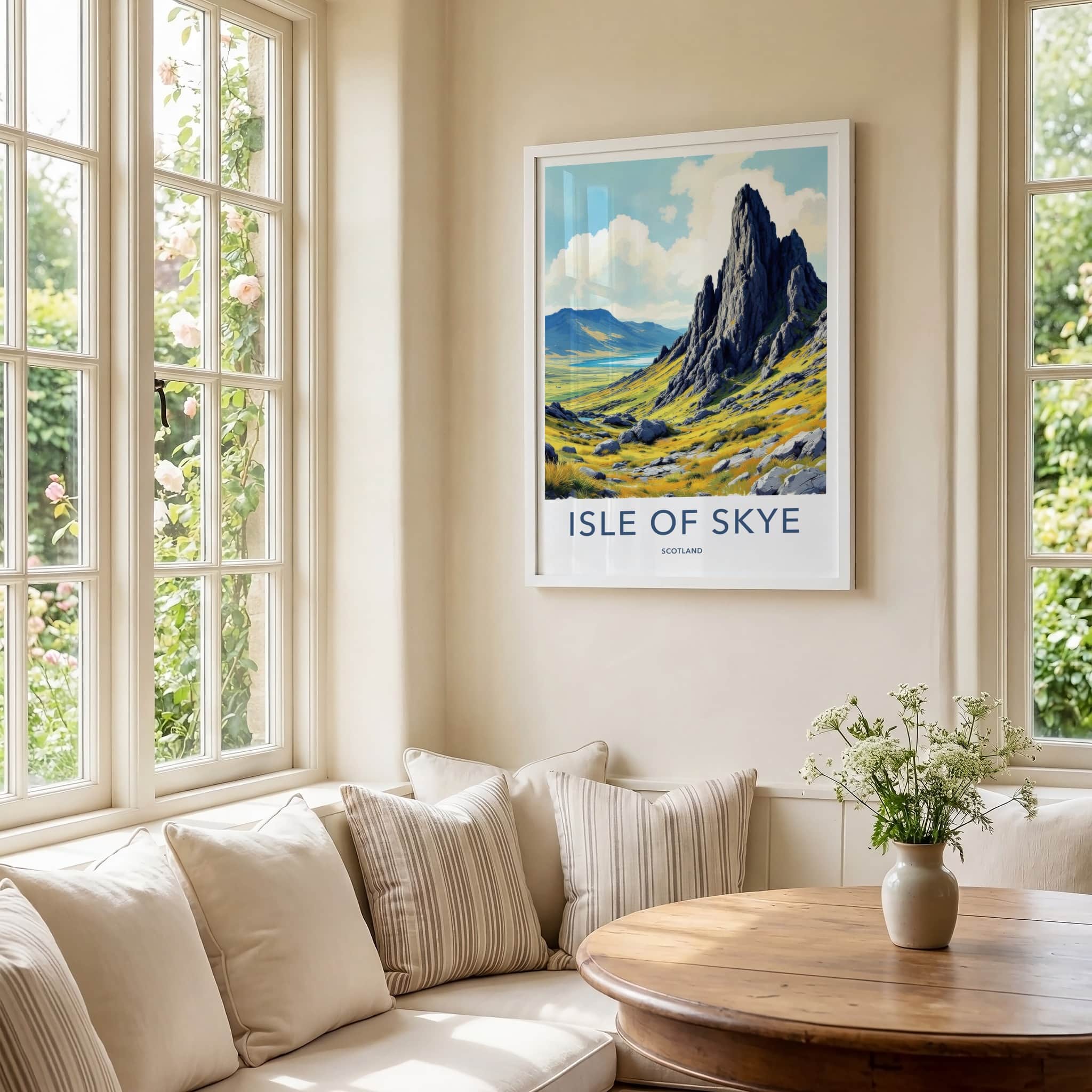 Isle Of Skye Poster - Scotland Travel Art - Dramatic Rock Formation Wall Decor