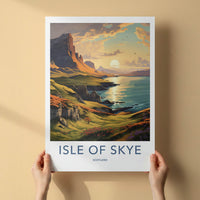 Isle Of Skye Poster - Scotland Travel Art - Lochside Sunset Hills Home Decor