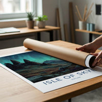 Isle of Skye Poster - Scotland Travel Art - Northern Lights Peaks Home Decor