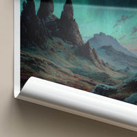 Isle of Skye Poster - Scotland Travel Art - Northern Lights Peaks Home Decor