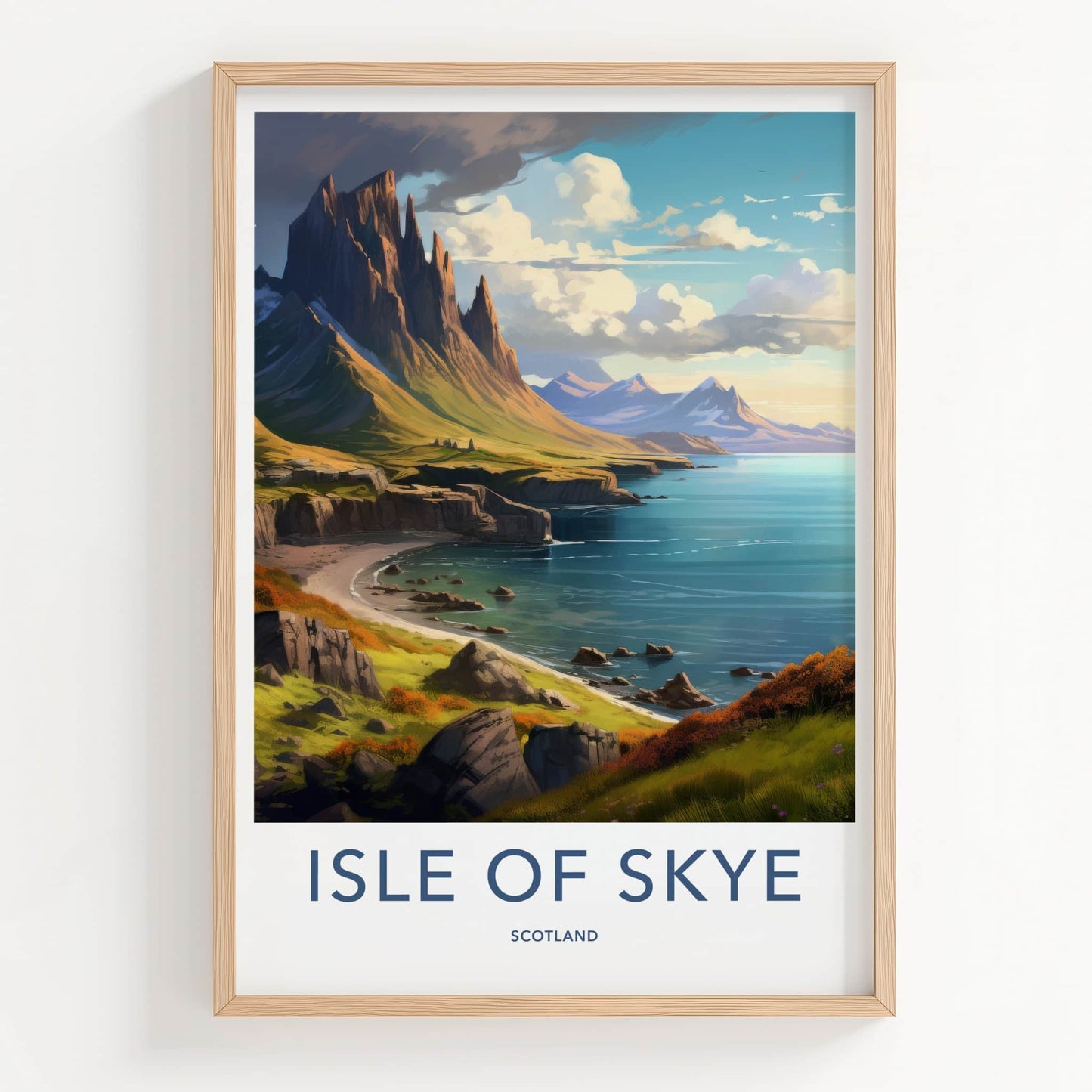 Isle Of Skye Poster - Scotland Travel Art - Rugged Mountain Coast Wall Decor