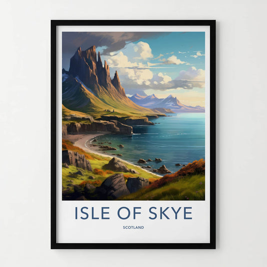 Isle Of Skye Poster - Scotland Travel Art - Rugged Mountain Coast Wall Decor