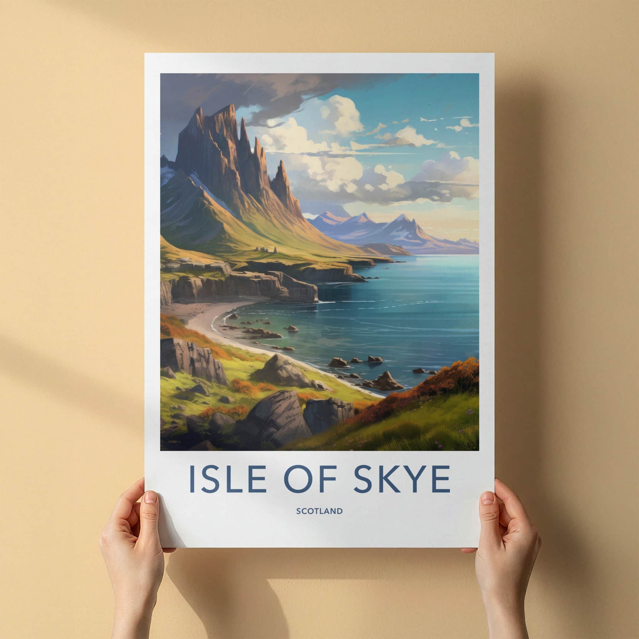 Isle Of Skye Poster - Scotland Travel Art - Rugged Mountain Coast Wall Decor