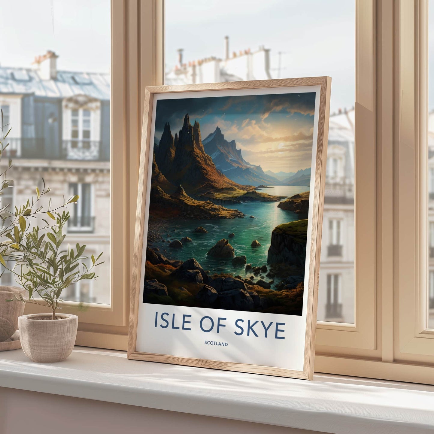 Isle Of Skye Poster - Scotland Travel Art - Rugged Mountain Lake Home Decor