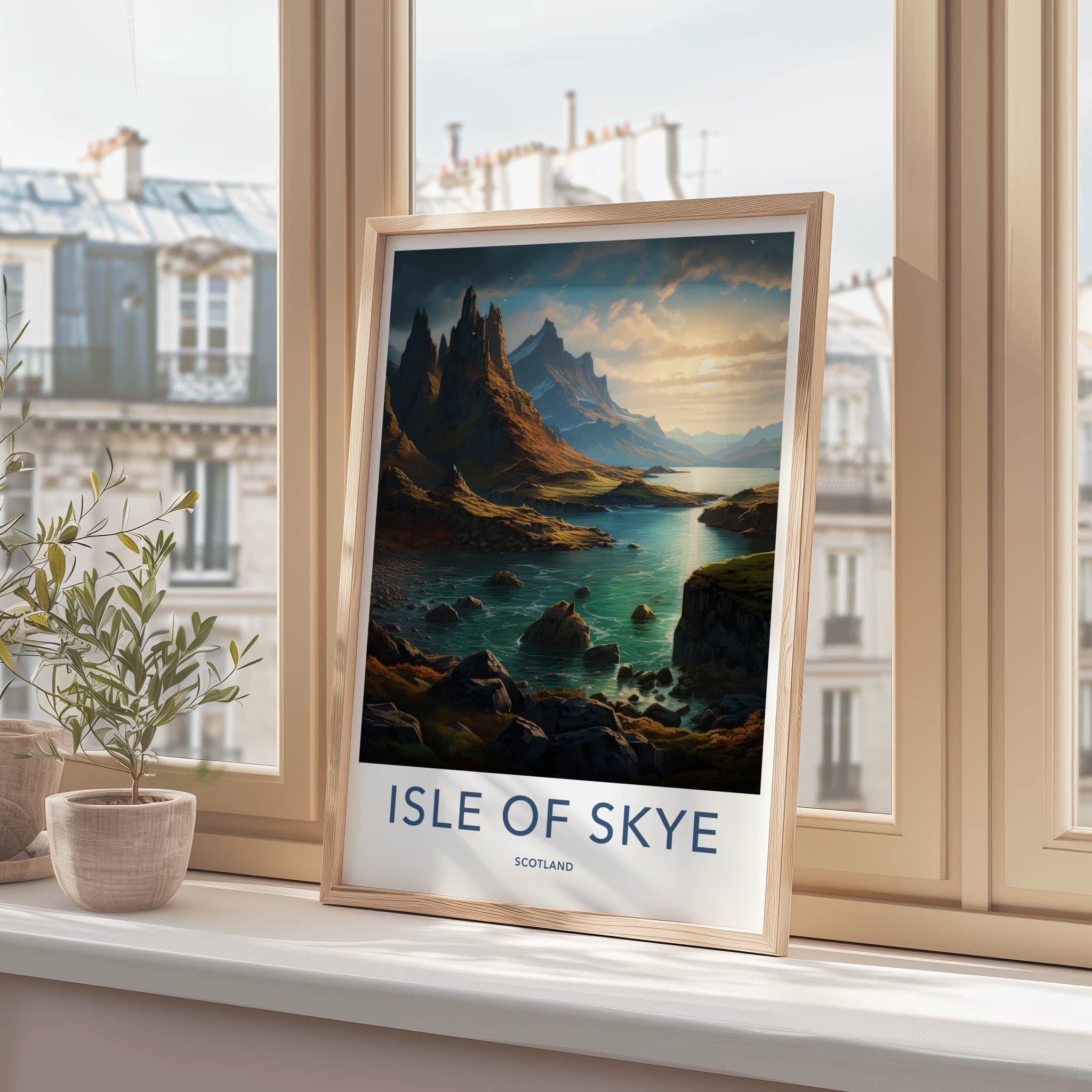 Isle Of Skye Poster - Scotland Travel Art - Rugged Mountain Lake Home Decor