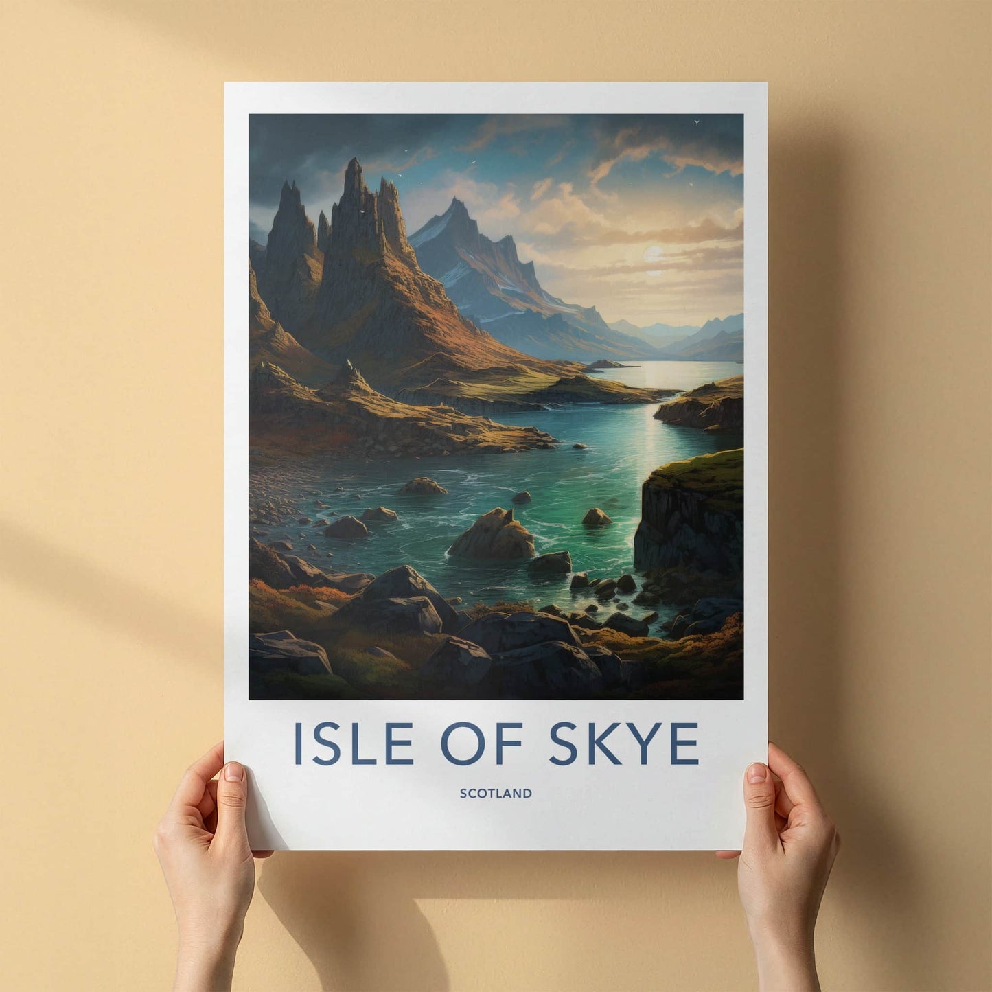 Isle Of Skye Poster - Scotland Travel Art - Rugged Mountain Lake Home Decor