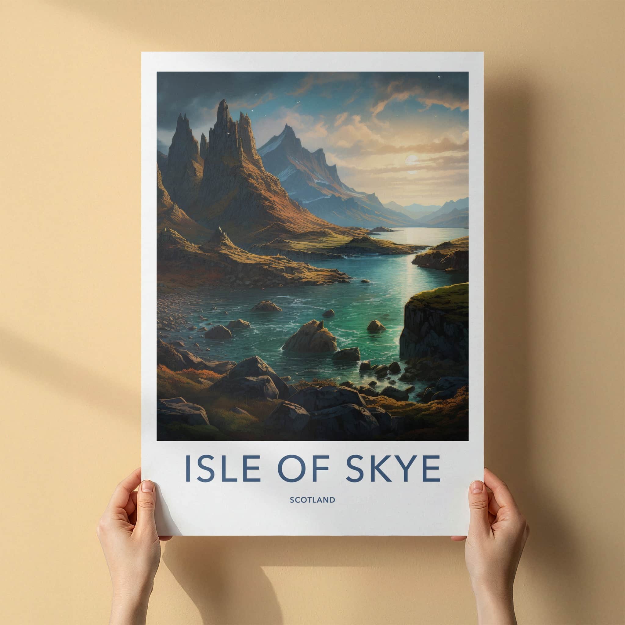 Isle Of Skye Poster - Scotland Travel Art - Rugged Mountain Lake Home Decor