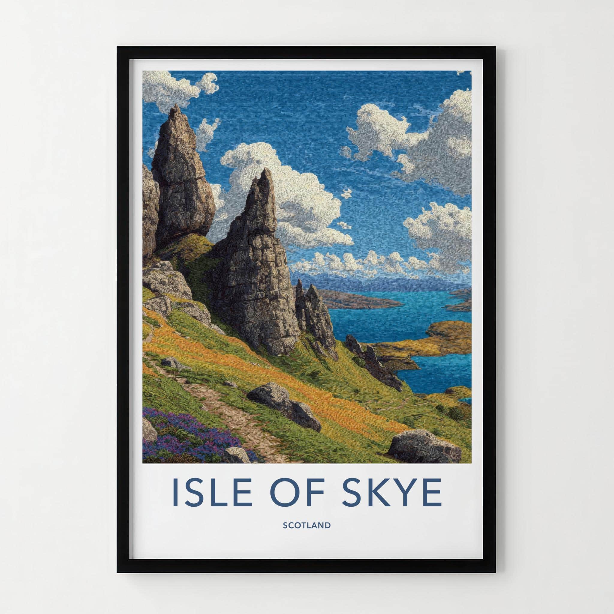 Isle of Skye Poster - Scotland Travel Art - Towering Sea Cliffs Home Decor