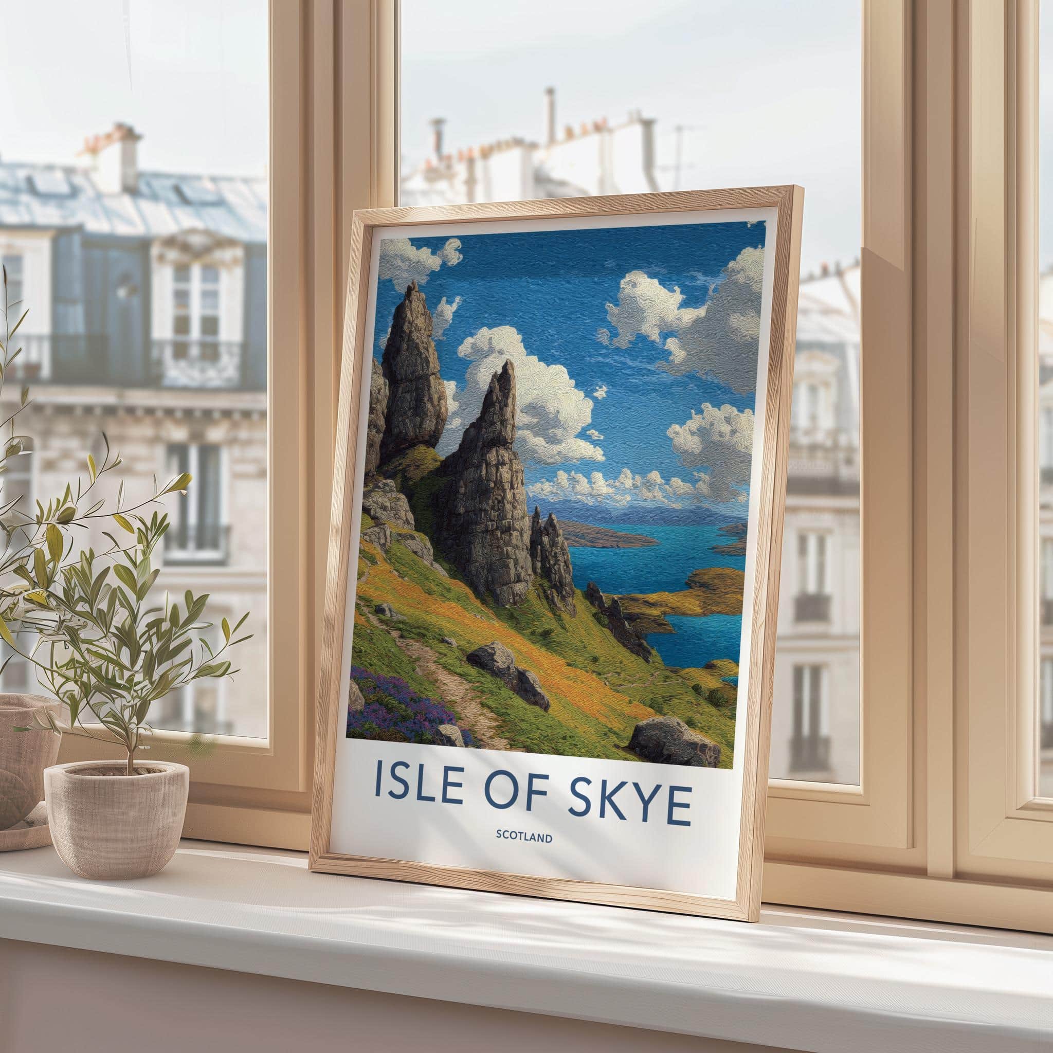 Isle of Skye Poster - Scotland Travel Art - Towering Sea Cliffs Home Decor