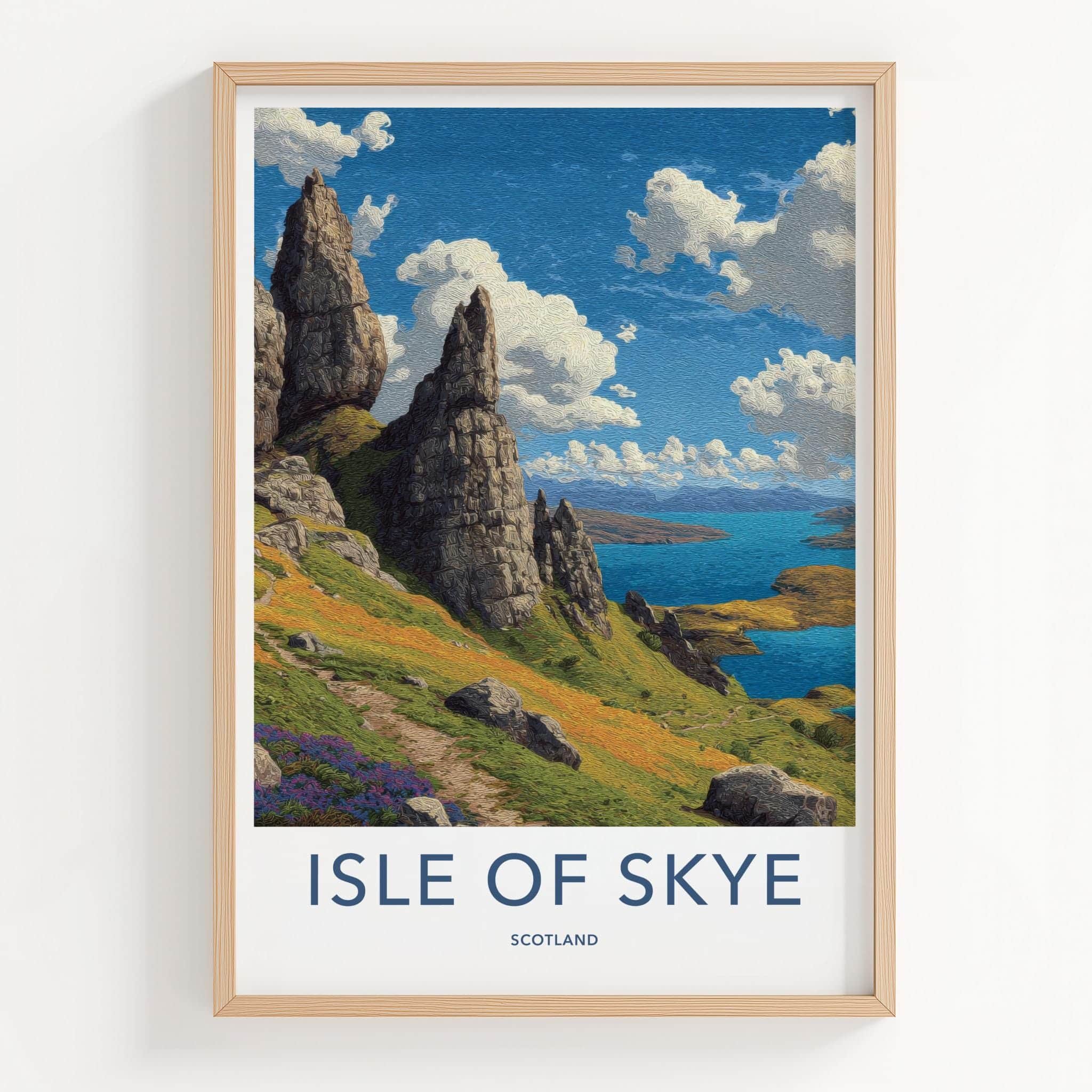 Isle of Skye Poster - Scotland Travel Art - Towering Sea Cliffs Home Decor