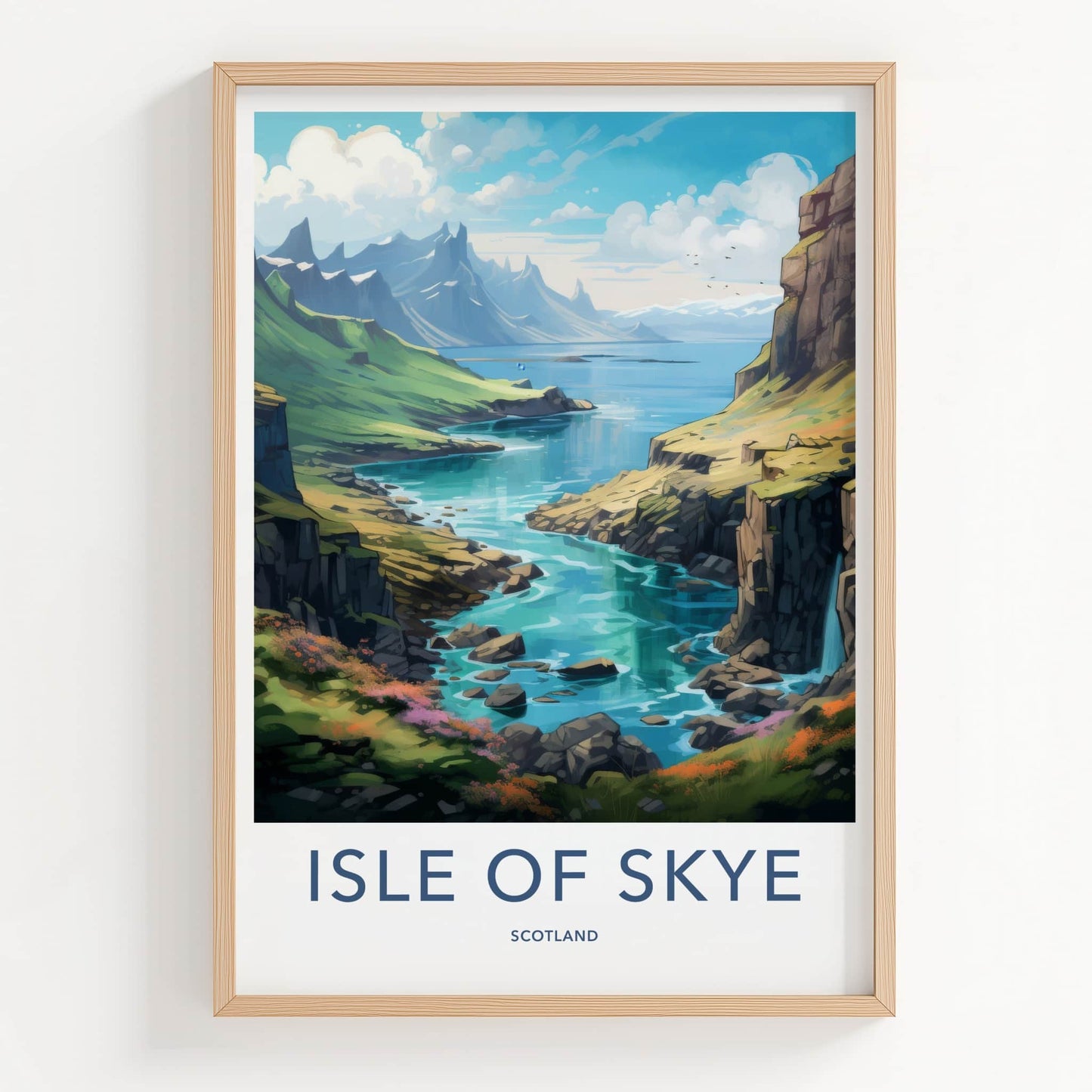 Isle of Skye Poster - Scotland Travel Art - Verdant River Valley Home Decor