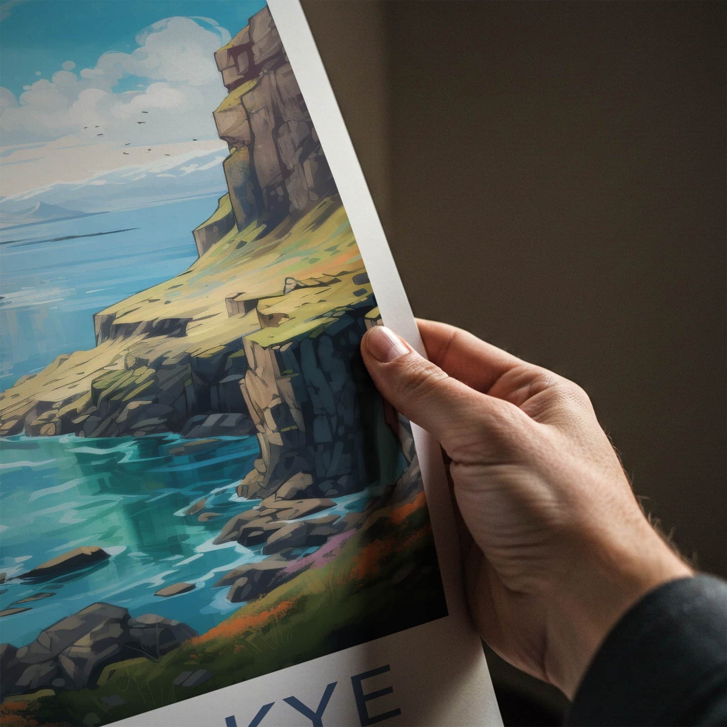 Isle of Skye Poster - Scotland Travel Art - Verdant River Valley Home Decor