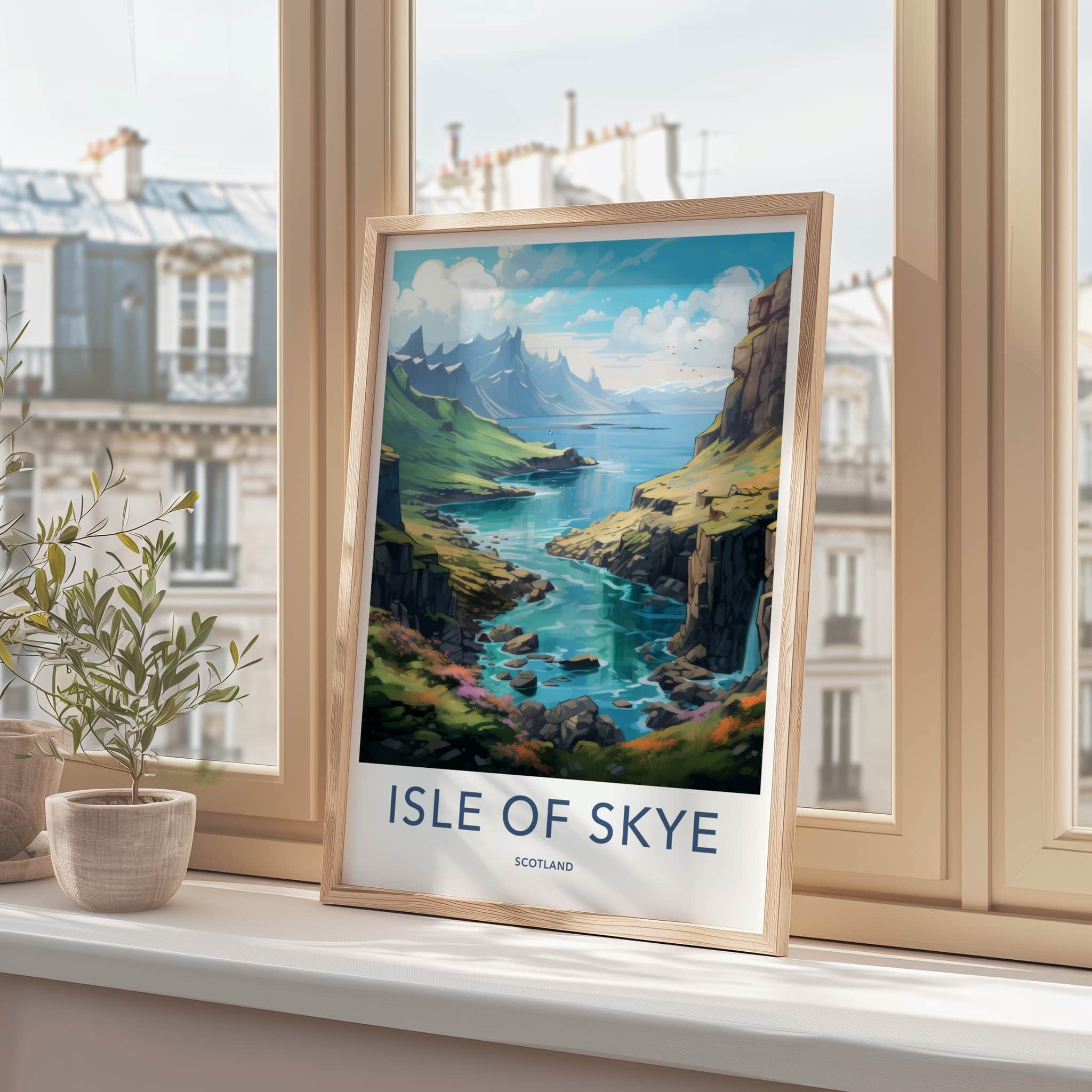 Isle of Skye Poster - Scotland Travel Art - Verdant River Valley Home Decor
