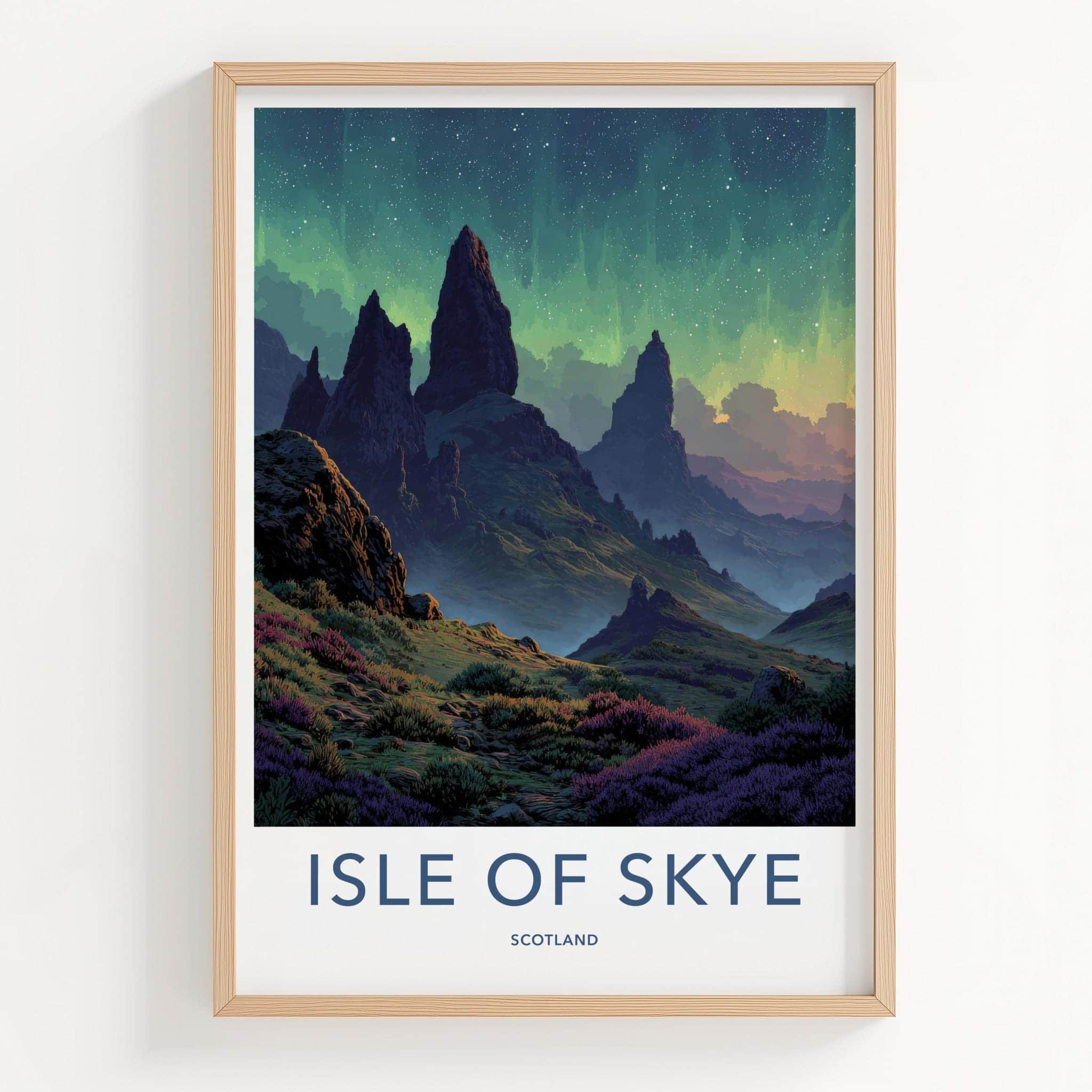 Isle Of Skye Poster - Scotland Wall Art - Dramatic Peaks Starry Sky Home Decor