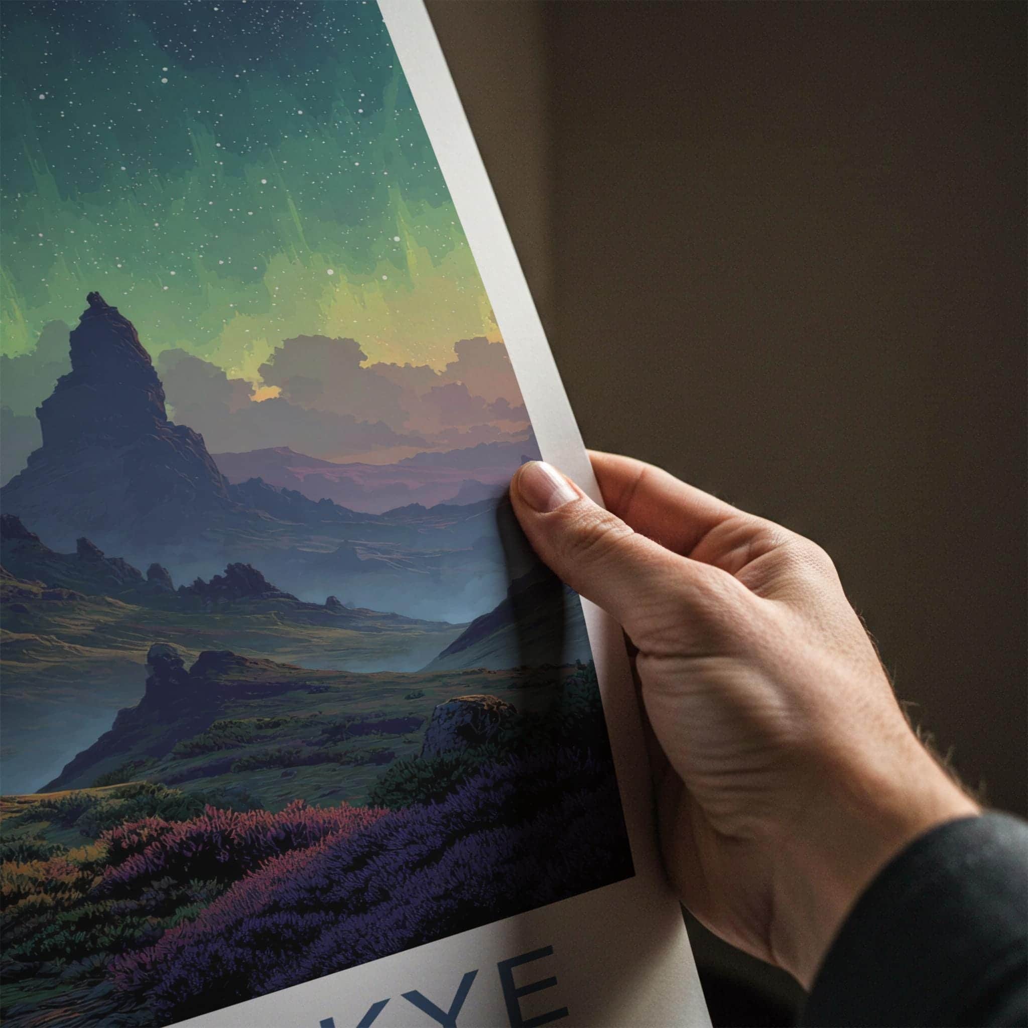 Isle Of Skye Poster - Scotland Wall Art - Dramatic Peaks Starry Sky Home Decor