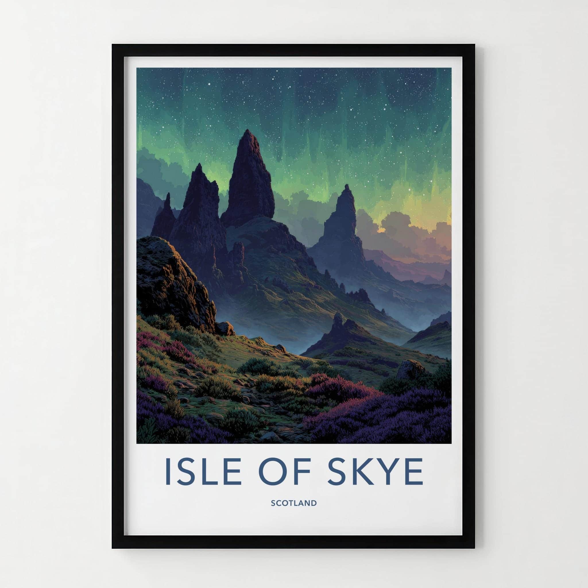 Isle Of Skye Poster - Scotland Wall Art - Dramatic Peaks Starry Sky Home Decor